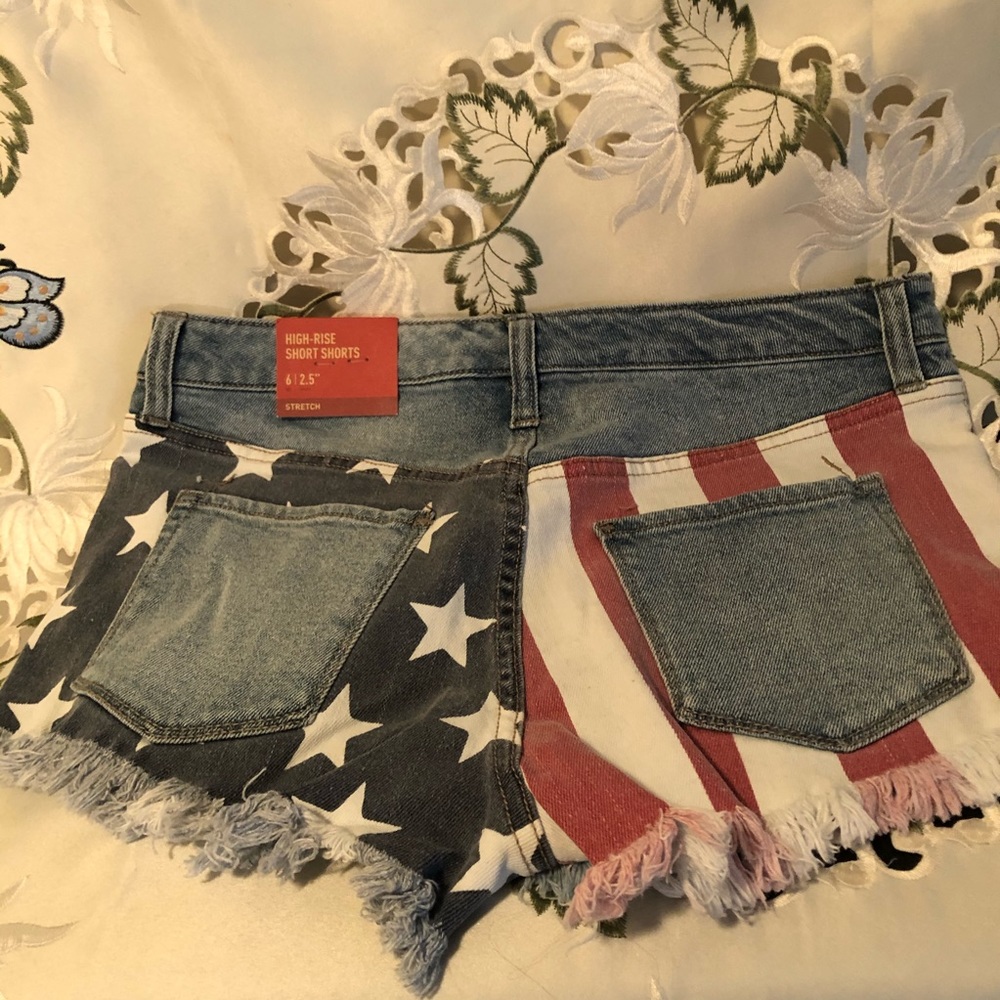 Missimo American Flag High-Rise Short Shorts